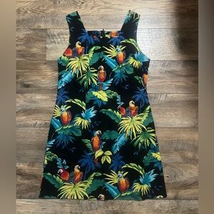 Vintage Shannon Marie Hawaiian Dress Women’s Size XL 14 Parrot Tropical Cruise